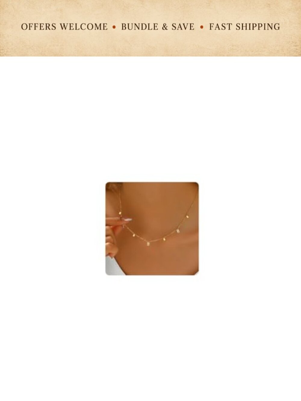 18k Gold Plated Stainless Steel CZ Drop Choker Necklace